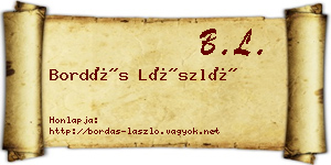 Bordás László névjegykártya